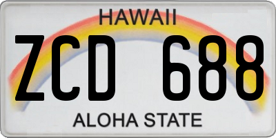HI license plate ZCD688