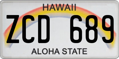 HI license plate ZCD689