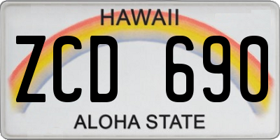 HI license plate ZCD690