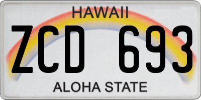 HI license plate ZCD693