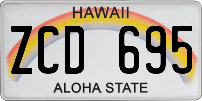 HI license plate ZCD695