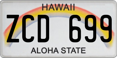 HI license plate ZCD699