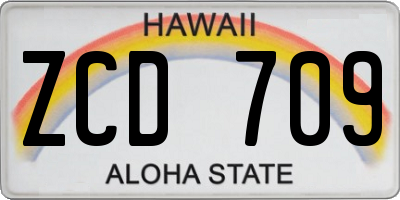 HI license plate ZCD709