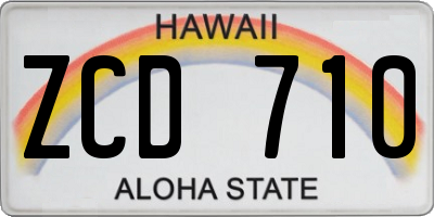 HI license plate ZCD710