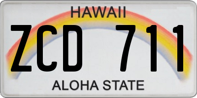 HI license plate ZCD711