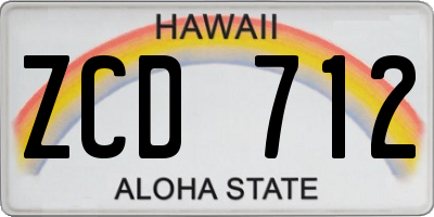 HI license plate ZCD712