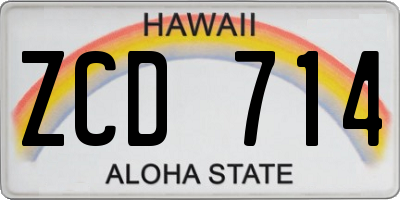 HI license plate ZCD714