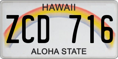 HI license plate ZCD716