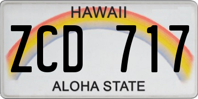 HI license plate ZCD717