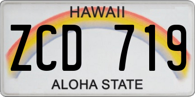 HI license plate ZCD719