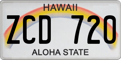 HI license plate ZCD720