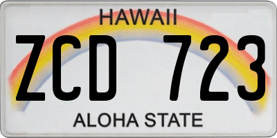 HI license plate ZCD723