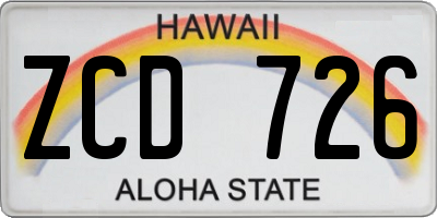 HI license plate ZCD726