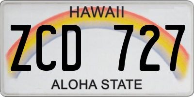 HI license plate ZCD727