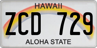HI license plate ZCD729