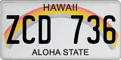HI license plate ZCD736