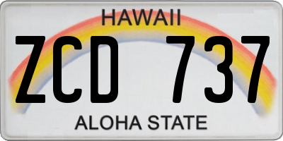 HI license plate ZCD737