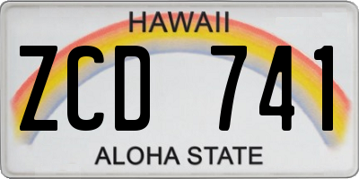 HI license plate ZCD741