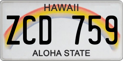 HI license plate ZCD759