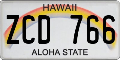 HI license plate ZCD766