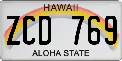 HI license plate ZCD769