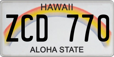 HI license plate ZCD770