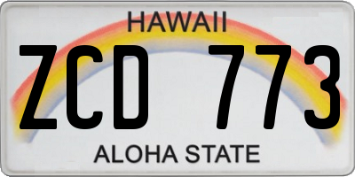 HI license plate ZCD773