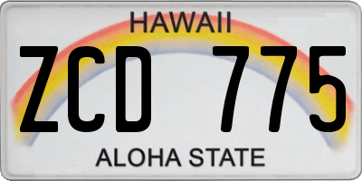 HI license plate ZCD775
