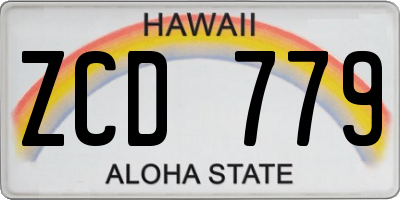 HI license plate ZCD779