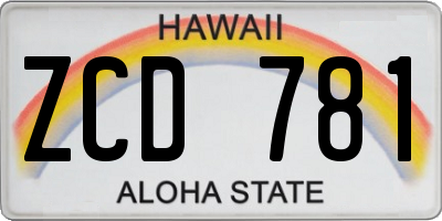 HI license plate ZCD781
