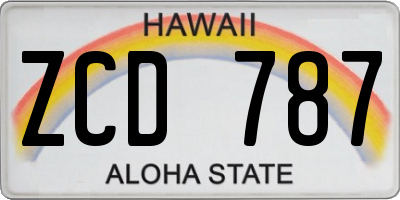 HI license plate ZCD787
