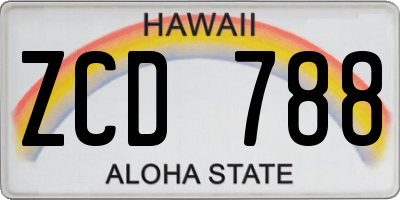 HI license plate ZCD788