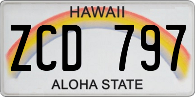 HI license plate ZCD797