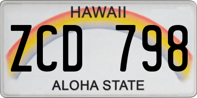 HI license plate ZCD798