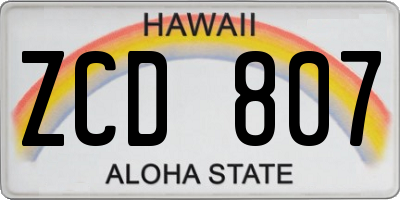 HI license plate ZCD807