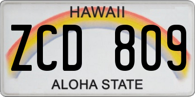 HI license plate ZCD809
