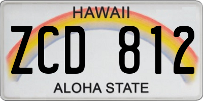 HI license plate ZCD812