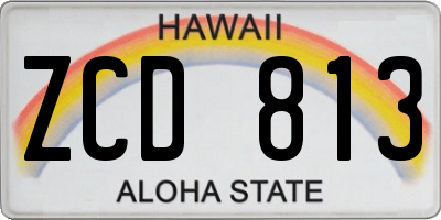 HI license plate ZCD813