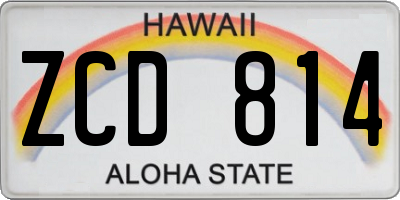 HI license plate ZCD814