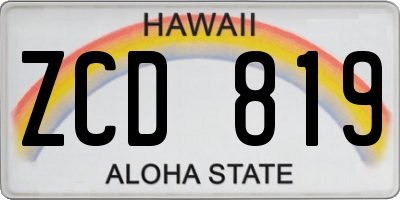 HI license plate ZCD819