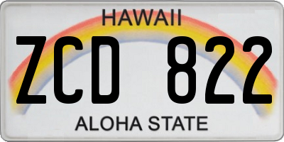 HI license plate ZCD822