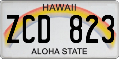 HI license plate ZCD823