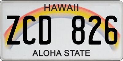 HI license plate ZCD826