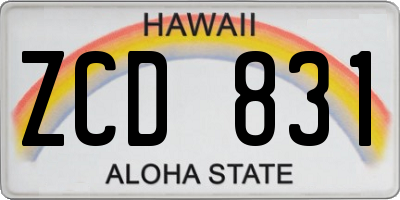HI license plate ZCD831
