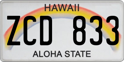 HI license plate ZCD833