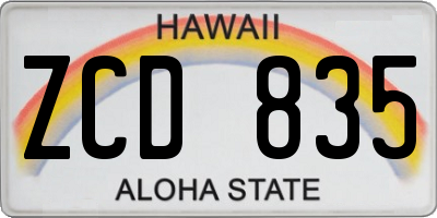 HI license plate ZCD835