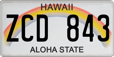 HI license plate ZCD843
