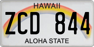 HI license plate ZCD844