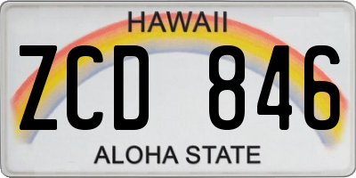 HI license plate ZCD846