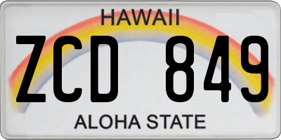 HI license plate ZCD849